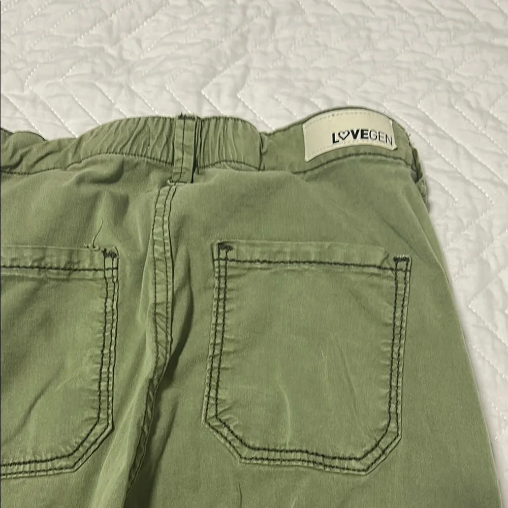 Olive Green Boot Cut Pants - Picture 6 of 6